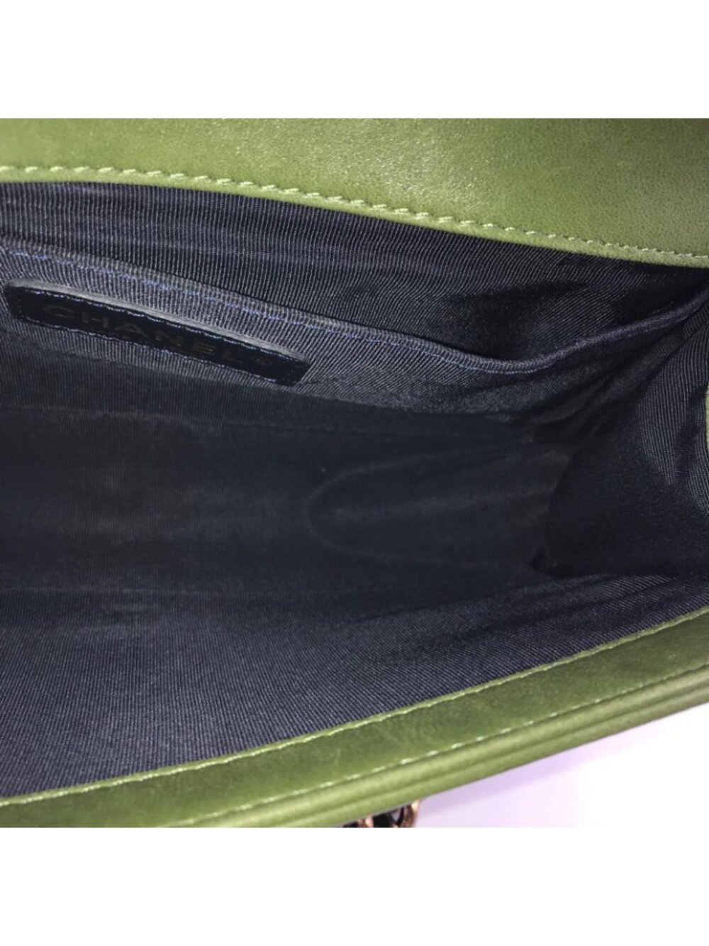 Chanel Boy Velvet Tweed Chain Shoulder Bag Green Purple - Picture 13 of 16
